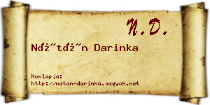 Nátán Darinka névjegykártya